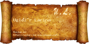 Uglár Larina névjegykártya
